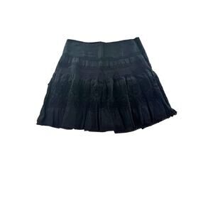 Sundance Crochet Linen Black Skirt 10 Cottagecore Prairie Country Boho Eyelet